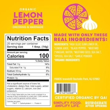 Tessemae's Organic Lemon Pepper Dressing - Flavorful & Healthy