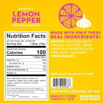 Tessemae's Organic Lemon Pepper Dressing - Flavorful & Healthy