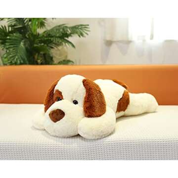 YESGIRL 26.8 inch Large Dog Weighted Stuffed Animals, 5 lb Weighted Plush Animal, Cute Plush Toy Pil...