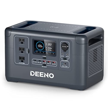 DEENO X1500 Portable Power Station – 1036Wh LiFePO4 Battery, 1500W Continuous Power, Solar Generat...