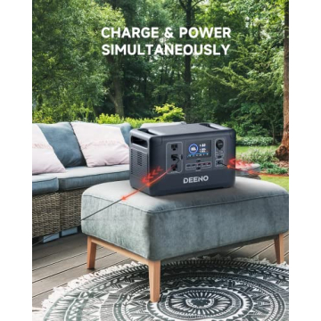 DEENO X1500 Portable Power Station – 1036Wh LiFePO4 Battery, 1500W Continuous Power, Solar Generator for Emergency Backup, Home, Camping, RVs, and Off-Grid Use – Fast Charging & Multi-Device Support