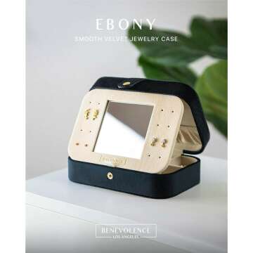 Velvet Travel Jewelry Organizer Case for Women