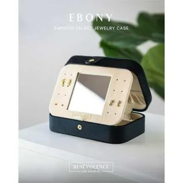 Velvet Travel Jewelry Organizer Case for Women