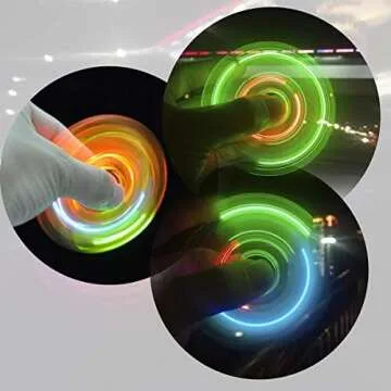 FIGROL LED Light Spinner, Light Fidget Finger Toy Hand Spinner -Stress Reduction and Anxiety Relief Hand Spinner for Children