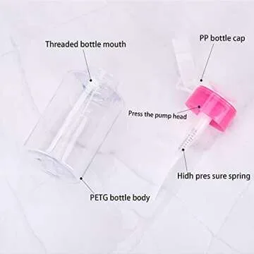 Versatile Nail Polish Remover Pump Dispensers - Hot Pink Cap
