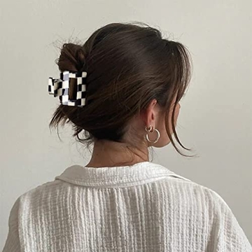 Stylish Bmobuo Vintage Checkered Hair Clips Set of 3