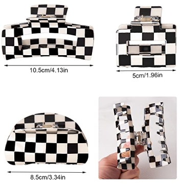 Stylish Bmobuo Vintage Checkered Hair Clips Set of 3