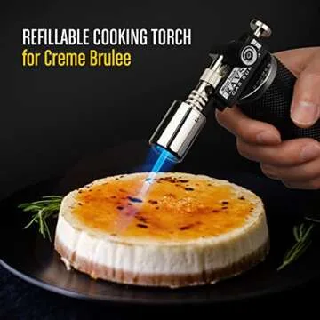 ravs Butane torch, Kitchen Torch Lighters Butane Refillable, Creme Brulee Torch, Blow Torch for Cooking, Food Torch Culinary Torch for Baking, Gifts for Men and Women, Mini Torch Lighter