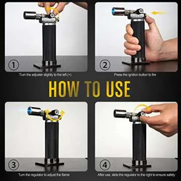 ravs Butane torch, Kitchen Torch Lighters Butane Refillable, Creme Brulee Torch, Blow Torch for Cooking, Food Torch Culinary Torch for Baking, Gifts for Men and Women, Mini Torch Lighter