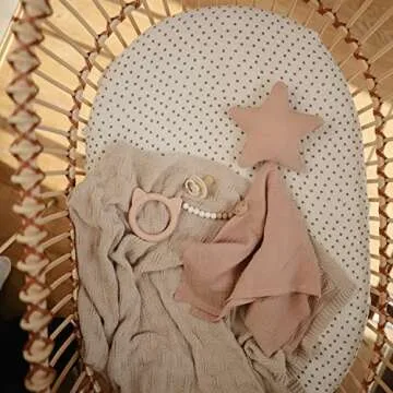 Mushie Silicone Baby Teether Toy in Cat (Blush) - Safe & Cute