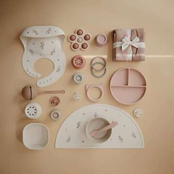 Mushie Silicone Baby Teether Toy in Cat (Blush) - Safe & Cute