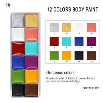 IMAGIC 12 Color Face Body Paint Palette for Creative Art