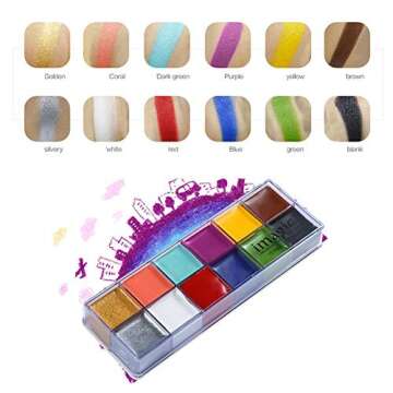 Face Body Paint IMAGIC Brand 12 Flash Colors case Halloween Party Fancy Dress Tattoo Oil Painting Art Beauty (1) …