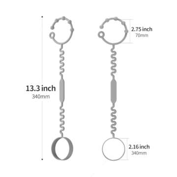 LJOWJVA Sippy Cup Strap - Keep Sippy Cups & Bottles Off the Floor - Ideal for Strollers, High Chairs & More - Food-Grade Silicone for Babies & Toddlers - 2 Pack – Gray