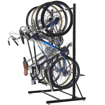 Caprihom Freestanding Bike Rack for Garage - Holds Up to 5 Bikes | Solid Steel Vertical Bike Rack St...
