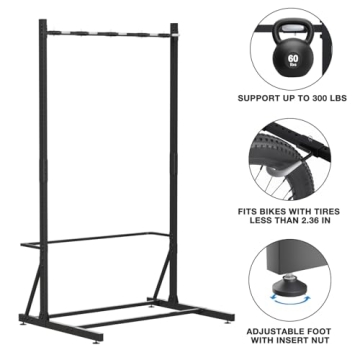 Caprihom Bike Rack Holds 5 Bikes - Easy Assembly & Durable Storage