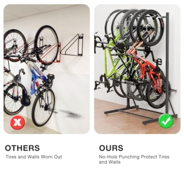 Caprihom Bike Rack Holds 5 Bikes - Easy Assembly & Durable Storage