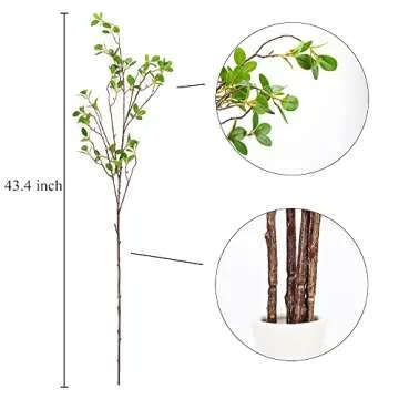 Buy BohoSM Artificial Greenery Stems - Elegant Faux Ficus