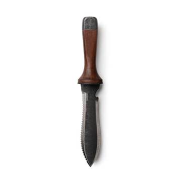 Barebones Hori Hori Ultimate - Garden Knife with Double-Edged Tempered Steel Blade, Walnut Handle, Ambidextrous Use, Japanese Knife Garden Tool for Weeding and Gardening (Tool Only)