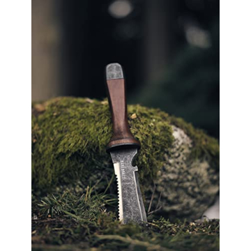 Barebones Hori Hori Ultimate - Garden Knife with Double-Edged Tempered Steel Blade, Walnut Handle, Ambidextrous Use, Japanese Knife Garden Tool for Weeding and Gardening (Tool Only)