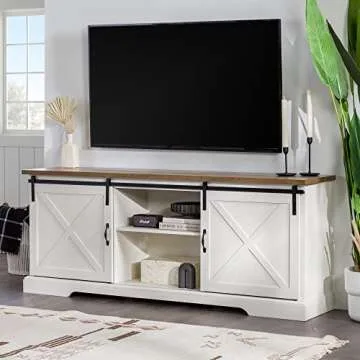 Walker Edison Corbin Modern Farmhouse TV Stand for 80 Inch TVs