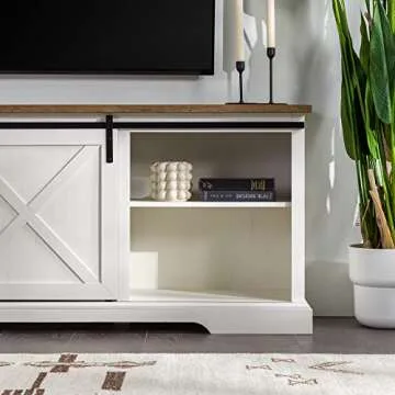 Walker Edison Corbin Modern Farmhouse TV Stand for 80 Inch TVs