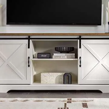 Walker Edison Corbin Modern Farmhouse TV Stand for 80 Inch TVs