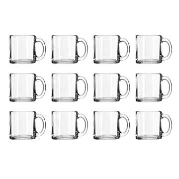 Libbey Robusta Glass Mugs, Set of 12