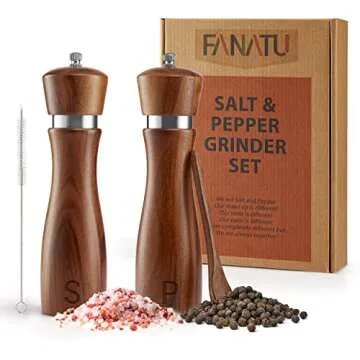 Wooden Salt and Pepper Grinder Set for Stylish Dining