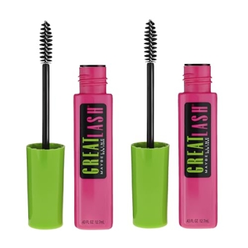 Maybelline Great Lash Washable Mascara - Volumizing & Conditioning Formula, Very Black, 2 Count