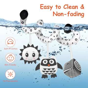 Baby Spiral Hanging Stroller and Car Seat Toys for Babies 0-6 Months Newborn Plush Activity Toys for Bed Bassinet Crib Baby Carrier Gifts (owl)