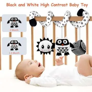 Baby Spiral Hanging Stroller and Car Seat Toys for Babies 0-6 Months Newborn Plush Activity Toys for Bed Bassinet Crib Baby Carrier Gifts (owl)