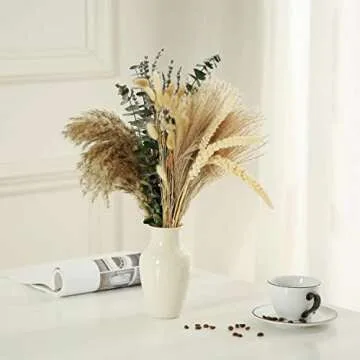 Musunny Dried Flowers Bouquet, 17" Dried Pampas Grass Decor Inc Lavender Eucalyptus DIY Floral Arran...