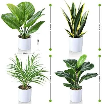 Kazeila Mini Potted Fake Plants Set for Home Office Decor
