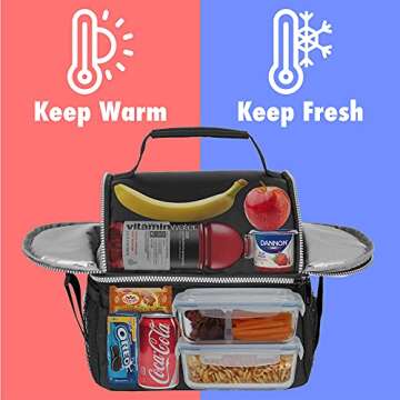 OPUX Lunch Box for Men, Adult Lunch Box Cooler, Insulated Lunch Bag Women, Dual Compartment Lunchbox...