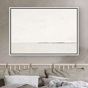 SIGNWIN Framed Canvas Print Wall Art White Watercolor Pastel Landscape Abstract Shapes Illustrations Modern Art Decorative Contemporary Chic Minimal for Living Room, Bedroom, Office - 24"x36" White
