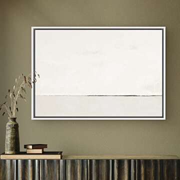 SIGNWIN Framed Canvas Print Wall Art White Watercolor Pastel Landscape Abstract Shapes Illustrations Modern Art Decorative Contemporary Chic Minimal for Living Room, Bedroom, Office - 24"x36" White