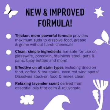 Molly's Suds Liquid Dish Soap | Clean, Simple Ingredients | Extra Scrubbing Power | Lavender Scent, 24 oz - 2 Pack