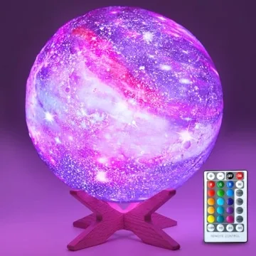 HYODREAM 5.9'' Moon Lamp Kids Night Light Galaxy Lamp Rechargeable Battery Touch & Remote Control 16...