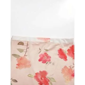 Milumia Women's 2 Piece Outfits Floral Drawstring Crop Tube Top and Mini Skirt Sets Beige X-Small