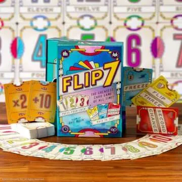 USAOPOLY Flip 7, Fast Fun Card Game, Great for Family Game Night, Ages 8+, 3+ Players, 20 Minutes