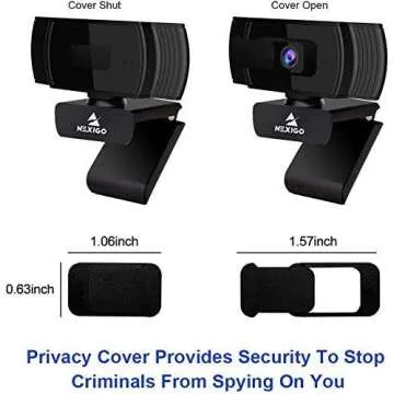 NexiGo N930AF 1080p Webcam with Microphone and Privacy Cover, AutoFocus, Noise Reduction, HD USB Web Camera, for Zoom Meeting YouTube Skype FaceTime, PC Mac Laptop Desktop (Renewed)