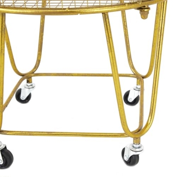 Stylish Deco 79 Gold Metal Laundry Cart - Functional Elegance