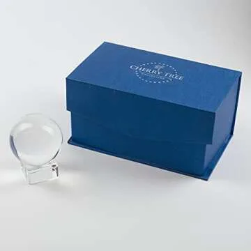Cherry Tree Collection | Crystal Ball with Stand | K9 Optical Crystal Sphere | Photography, Decoration (50mm)