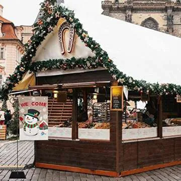 WATINC Burlap Welcome Garden Flag with Snowman for Christmas Decorations, Double Sided Flags with Snowflakes Animal for House Yard Winter Party Decor, Season Home Outdoor Flag Garden 18.5 x 12.4 Inch