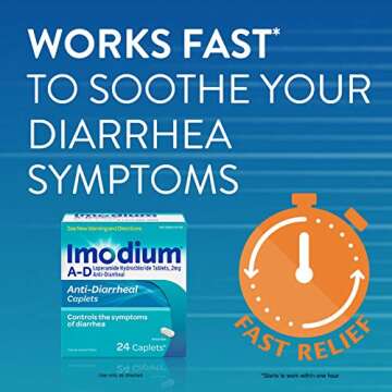 Imodium A-D Diarrhea Relief Caplets, Loperamide Hydrochloride -Diarrheal Medicine, 48 ct.