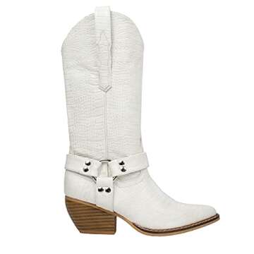 ARIDERGIRL Evon Women's Knee-High Boot (Croco Cream, 6.5)