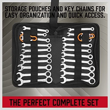 Premium Midget Wrench Set Metric & SAE 22-Piece