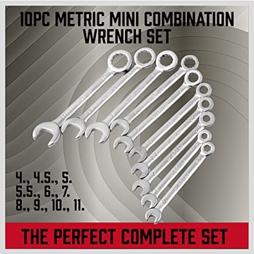 Premium Midget Wrench Set Metric & SAE 22-Piece