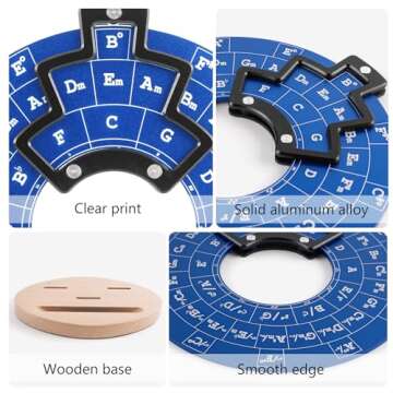 Circle of Fifths Wheel Guitar Accessories with Melody Chord Chart Music Theory Book, Progression Whe...